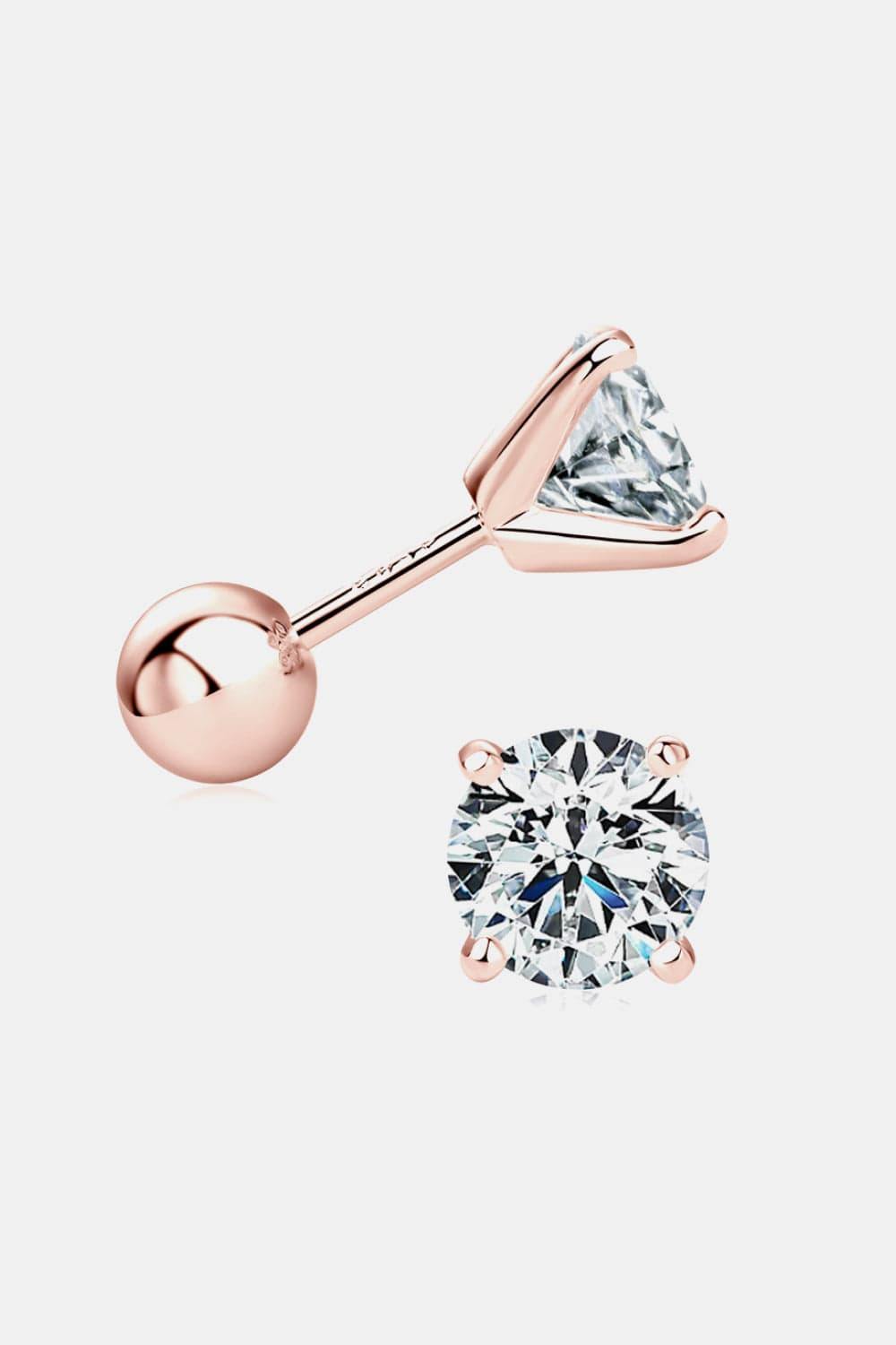 2 Carat Moissanite 925 Sterling Silver Stud Earrings - Trendsi