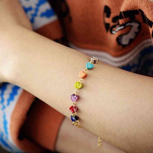 Heart Natural Stone Bracelet - Trendsi