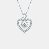 1 Carat Moissanite 925 Sterling Silver Heart Shape Necklace - Trendsi - Flyclothing LLC