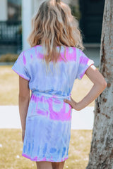 Girls Tie-Dye Belted T-Shirt Dress - Flyclothing LLC