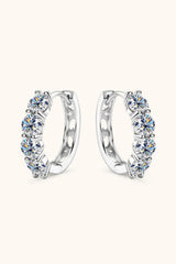 2.4 Carat Moissanite Huggie Earrings - Trendsi - Flyclothing LLC