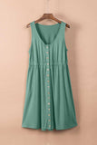 Sleeveless Button Down Mini Dress - Trendsi - Flyclothing LLC