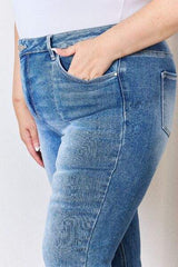 RISEN Full Size High Rise Ankle Flare Jeans - Trendsi - Flyclothing LLC
