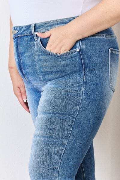 RISEN Full Size High Rise Ankle Flare Jeans - Trendsi - Flyclothing LLC