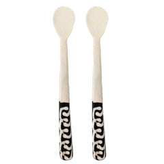 Long Batik Bone Appetizer Spoons, Set of 2 - Jedando
