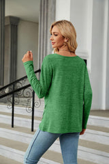 Round Neck Long Sleeve T-Shirt - Trendsi