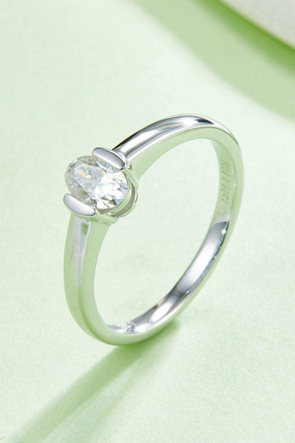 Moissanite 925 Sterling Silver Solitaire Ring - Trendsi - Flyclothing LLC