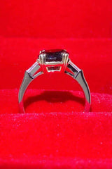 2 Carat Black Moissanite Platinum-Plated Ring - Trendsi - Flyclothing LLC