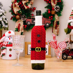 2-Piece Cable-Knit Wine Bottle Covers - Trendsi