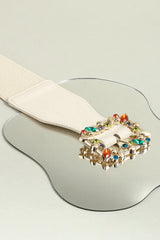Multicolored Leaf Buckle Elastic Belt - Trendsi - Flyclothing LLC