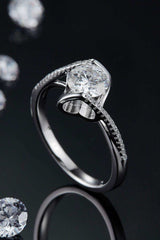 1 Carat Moissanite 925 Sterling Silver Twisted Ring - Trendsi - Flyclothing LLC