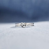 925 Sterling Silver Double-Layered Knot Ring - Trendsi