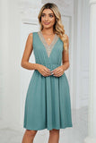Contrast V-Neck Sleeveless Dress - Trendsi - Flyclothing LLC