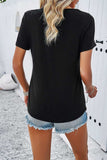 V-Neck Short Sleeve T-Shirt - Trendsi - Flyclothing LLC