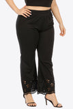 Plus Size Openwork Elastic Waist Pants - Trendsi