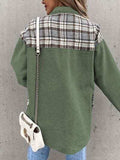 Plaid Button Up Dropped Shoulder Jacket - Trendsi - Flyclothing LLC