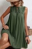 Tied Crochet Detail Cutout Dress - Flyclothing LLC
