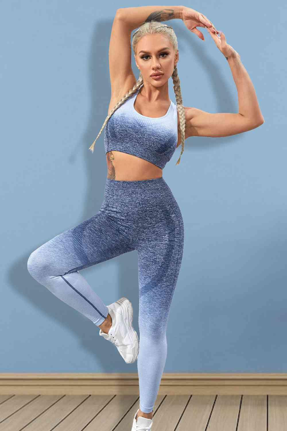 Gradient Sports Tank and Leggings Set - Trendsi