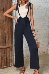 Tied Wide Leg Overalls - Trendsi - Flyclothing LLC