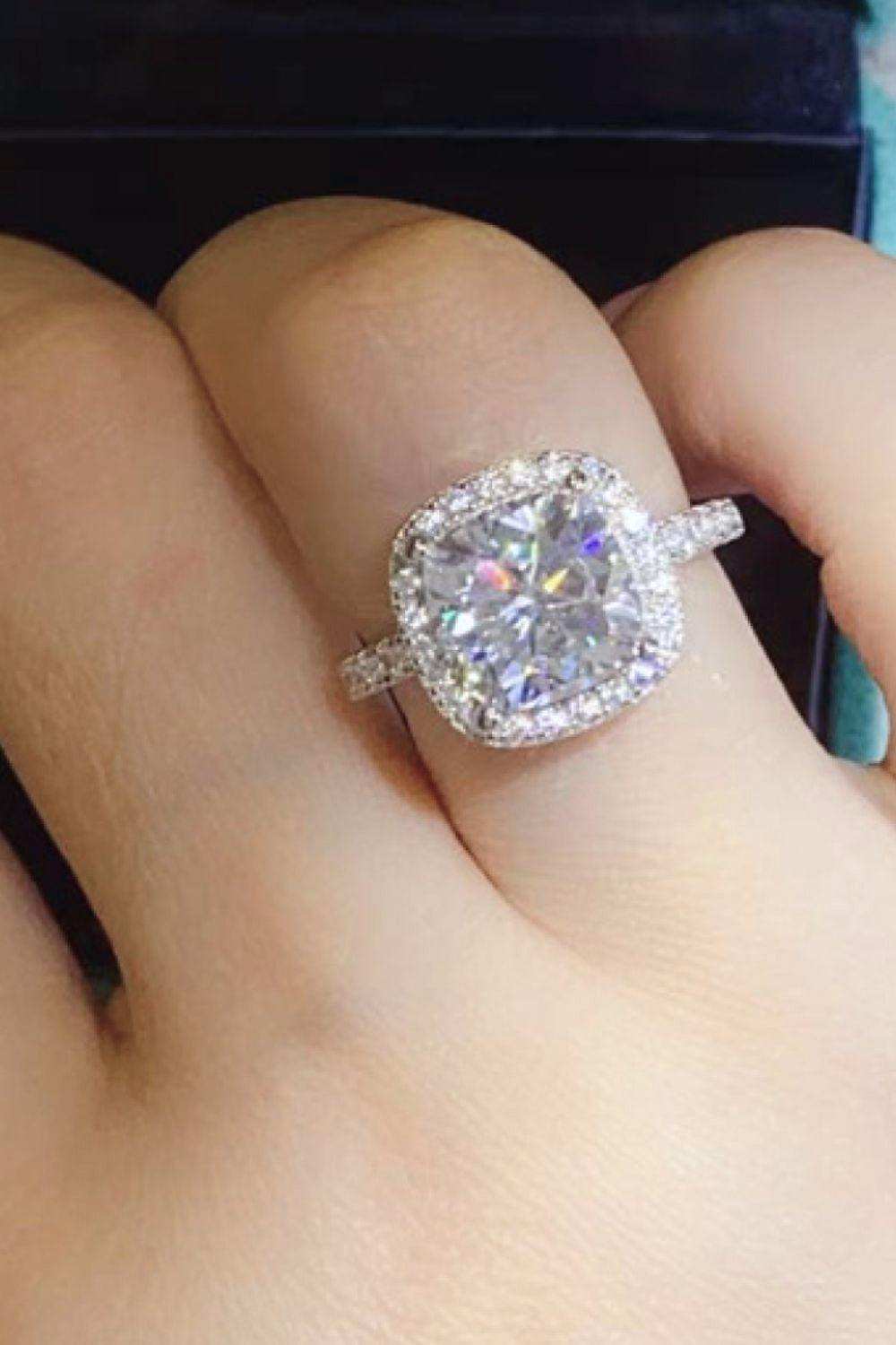 3 Carat Moissanite 925 Sterling Silver Square Ring - Trendsi - Flyclothing LLC