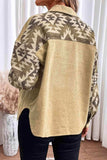 Geometric Button Down Collared Jacket - Trendsi - Flyclothing LLC