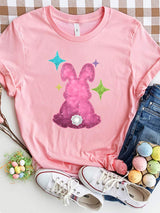 Rabbit Round Neck Short Sleeve T-Shirt - Trendsi - Flyclothing LLC