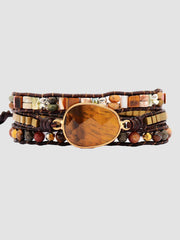 Geometrical Shape Triple-Layer Bracelet - Trendsi