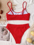 Scoop Neck Spaghetti Strap Two-Piece Swim Set - Trendsi - Flyclothing LLC