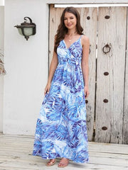 Printed Surplice Spaghetti Strap Dress - Trendsi