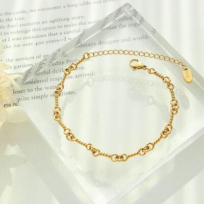 Titanium Steel Link Chain Bracelet - Trendsi