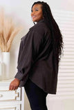 Heimish Cozy Girl Full Size Button Down Shacket - Trendsi
