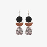 Leather & Wood Drop Earrings - Trendsi - Flyclothing LLC