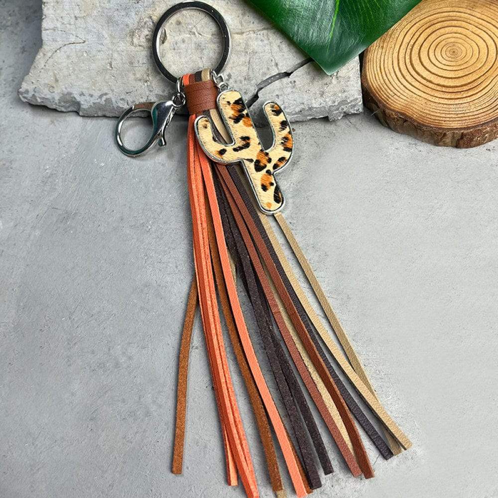 Cactus Keychain with Tassel - Trendsi - Flyclothing LLC