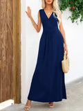 Surplice Neck Sleeveless Maxi Dress - Trendsi - Flyclothing LLC