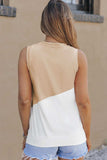 Contrast Round Neck Tank Top - Trendsi - Flyclothing LLC