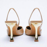 PU Leather Point Toe Stiletto Heel Pumps - Trendsi - Flyclothing LLC