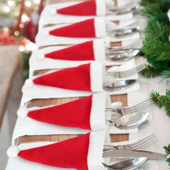 20-Piece Christmas Hat Cutlery Holders - Trendsi