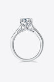 1 Carat Moissanite 925 Sterling Silver Side Stone Ring - Trendsi