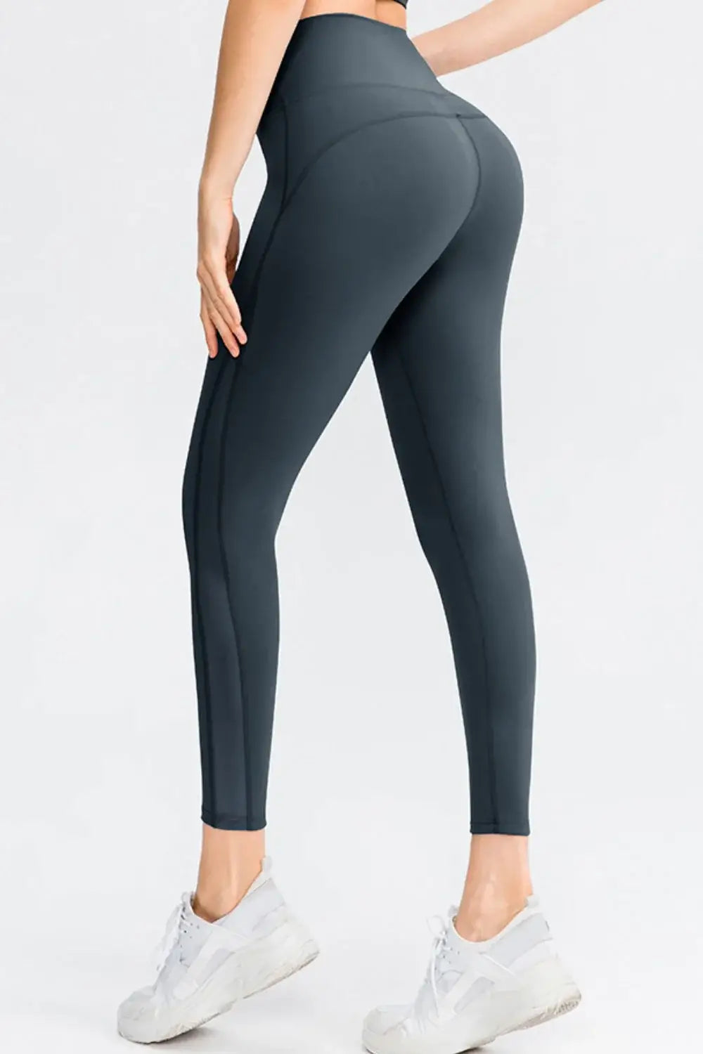 Wide Waistband Slim Fit Long Sports Pants - Trendsi - Flyclothing LLC