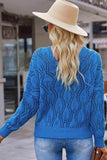 Openwork V-Neck Knit Top - Trendsi - Flyclothing LLC