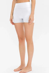 Slim Fit Wide Waistband Sports Shorts - Trendsi - Flyclothing LLC
