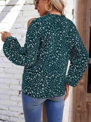 Floral Cold-Shoulder Blouse - Trendsi