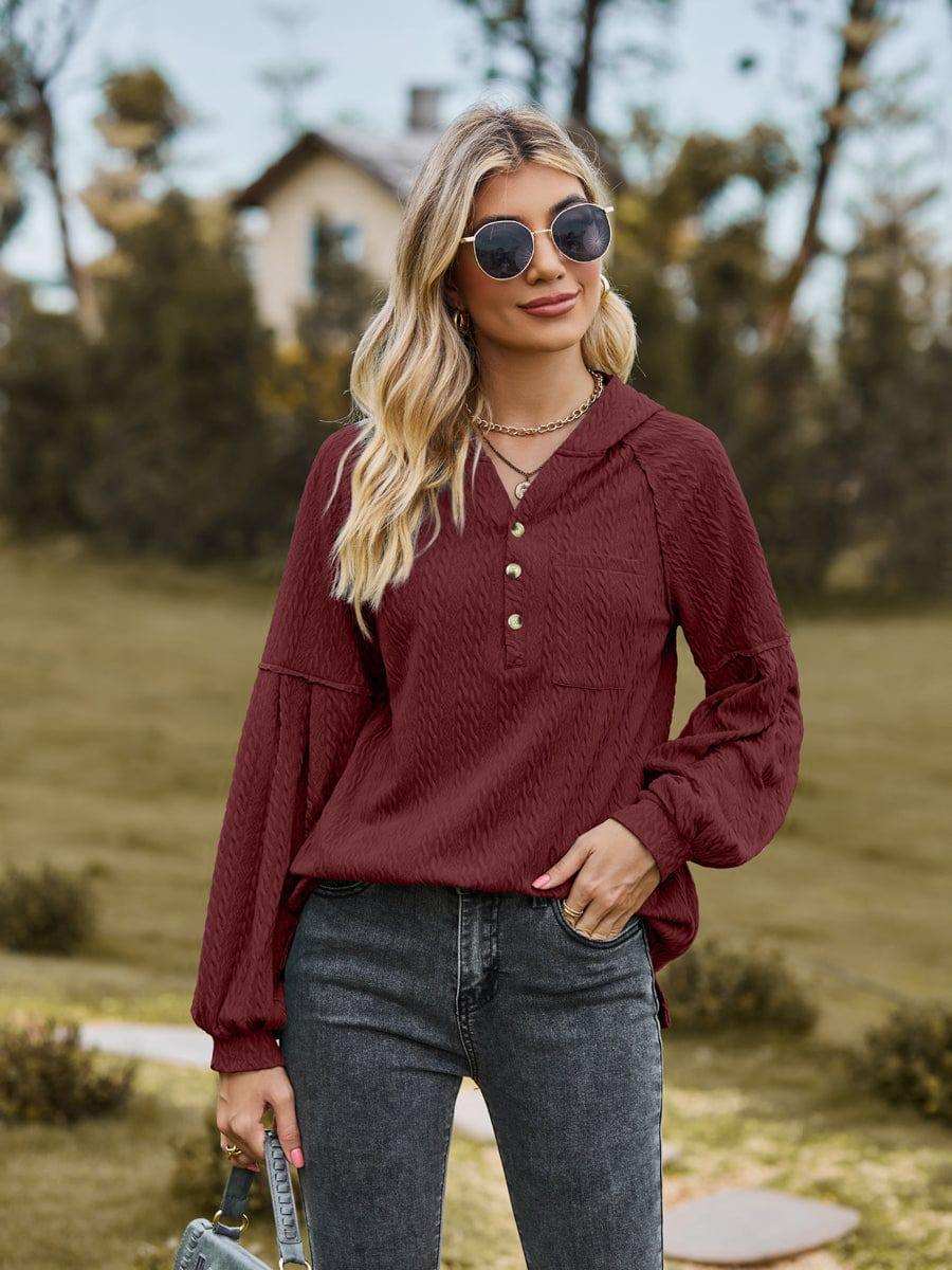 Cable-Knit Dropped Shoulder Hoodie - Trendsi - Flyclothing LLC