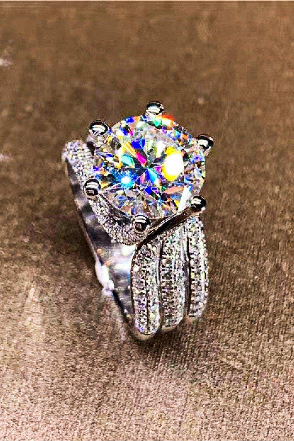 3 Carat Moissanite Three-Layer Ring - Trendsi - Flyclothing LLC