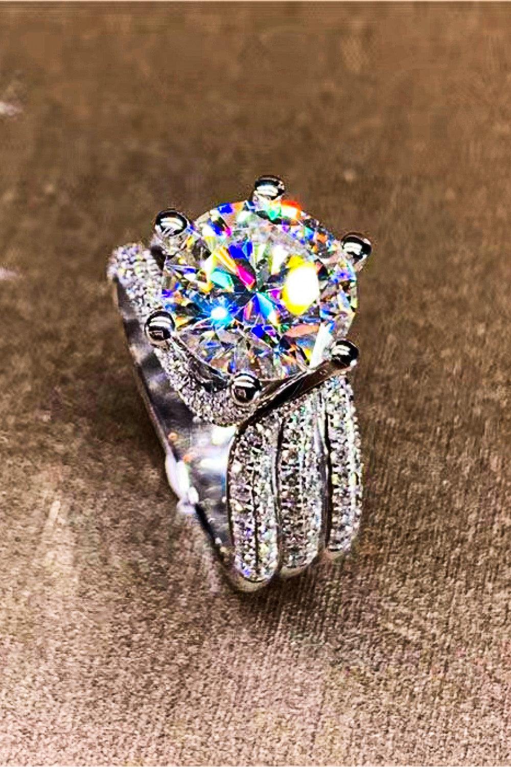 3 Carat Moissanite Three-Layer Ring - Trendsi