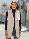 Open Front Collared Vest - Trendsi - Flyclothing LLC