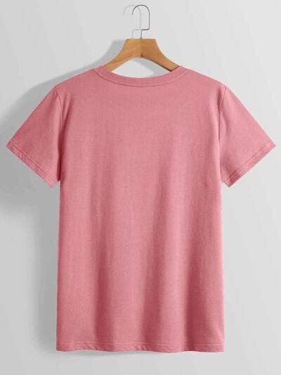 Graphic Round Neck Short Sleeve T-Shirt - Trendsi - Flyclothing LLC