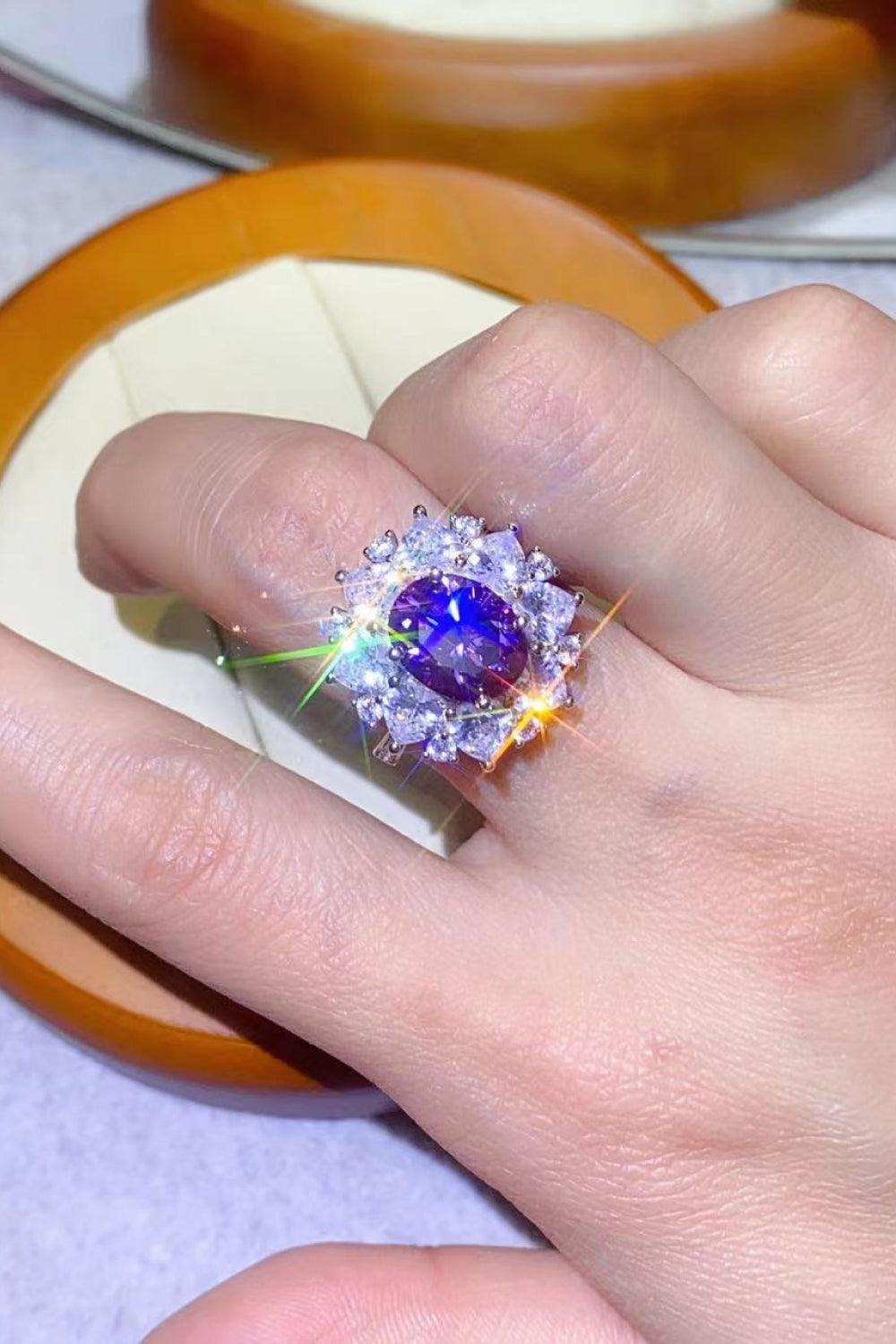 3 Carat Moissanite Platinum-Plated Ring - Trendsi - Flyclothing LLC