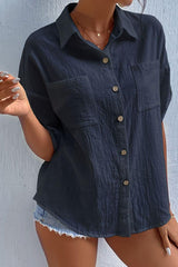 Roll-Tab Sleeve Shirt with Pockets - Flyclothing LLC