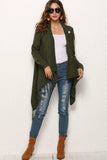 One-Button Tassel Tie Asymmetrical Hem Cardigan - Trendsi - Flyclothing LLC